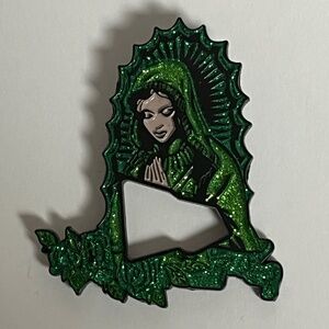 Virgin Mary New Era Frame Hat Pin Pins Hats Bag Fitted Green Black Glitter Roses